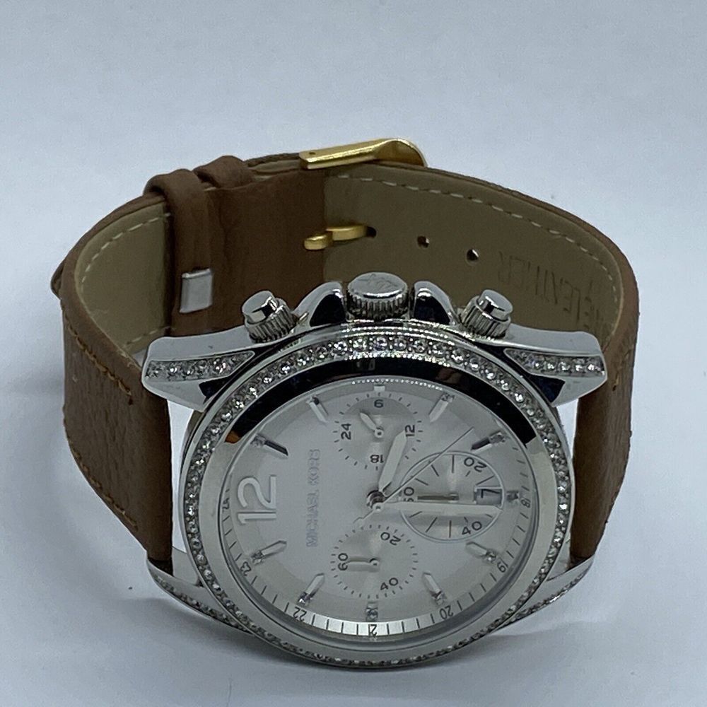 Michael Kors Pressley MK5834 Womens Brown Leather Analog Dial Quartz Watch EY301 - Picture 7 of 12